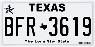 TX license plate BFR3619