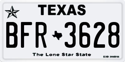 TX license plate BFR3628