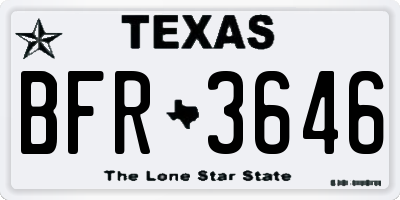 TX license plate BFR3646