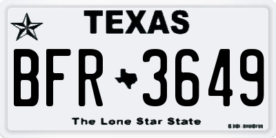 TX license plate BFR3649
