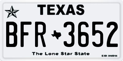 TX license plate BFR3652