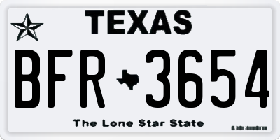 TX license plate BFR3654