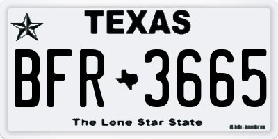 TX license plate BFR3665