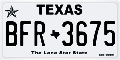 TX license plate BFR3675