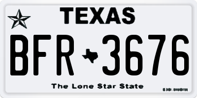 TX license plate BFR3676