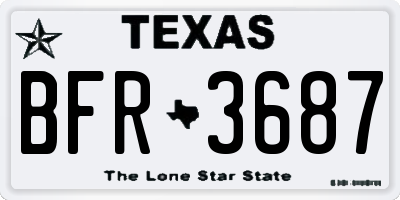 TX license plate BFR3687