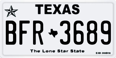 TX license plate BFR3689