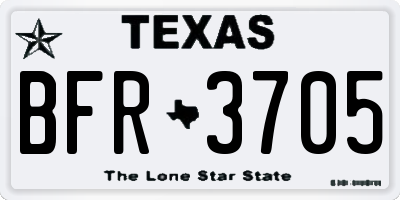 TX license plate BFR3705