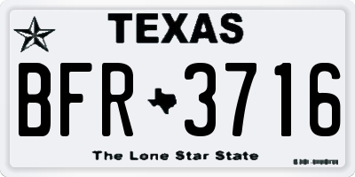 TX license plate BFR3716