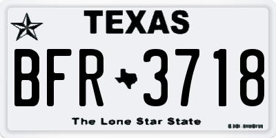 TX license plate BFR3718