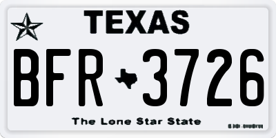 TX license plate BFR3726
