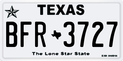 TX license plate BFR3727