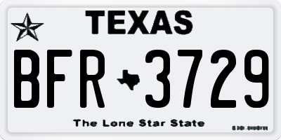 TX license plate BFR3729
