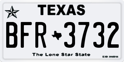 TX license plate BFR3732