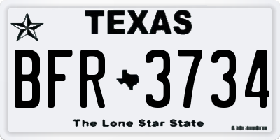TX license plate BFR3734
