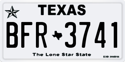 TX license plate BFR3741