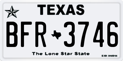 TX license plate BFR3746