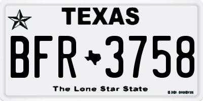 TX license plate BFR3758