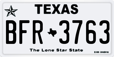 TX license plate BFR3763