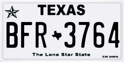 TX license plate BFR3764