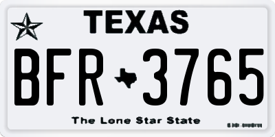 TX license plate BFR3765
