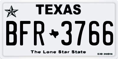 TX license plate BFR3766