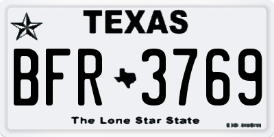 TX license plate BFR3769