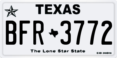 TX license plate BFR3772