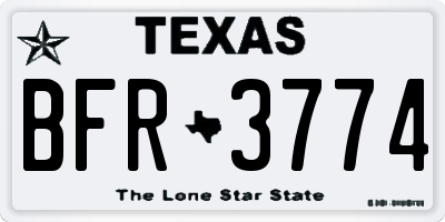 TX license plate BFR3774