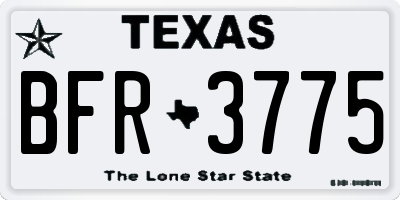 TX license plate BFR3775