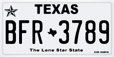 TX license plate BFR3789