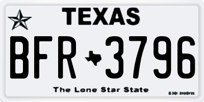 TX license plate BFR3796