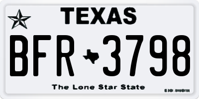 TX license plate BFR3798