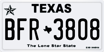 TX license plate BFR3808