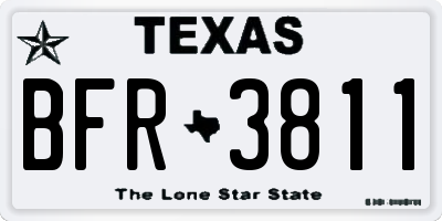 TX license plate BFR3811