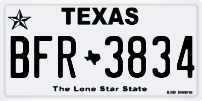 TX license plate BFR3834