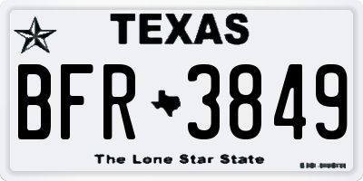 TX license plate BFR3849