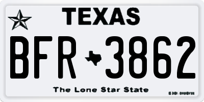 TX license plate BFR3862