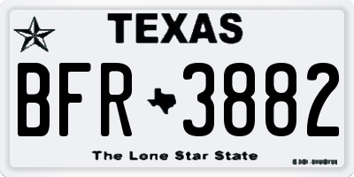 TX license plate BFR3882