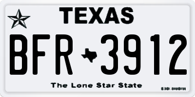 TX license plate BFR3912
