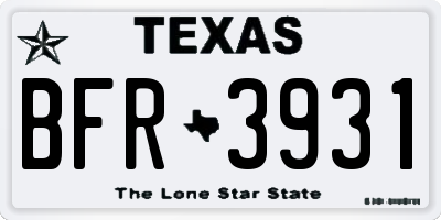 TX license plate BFR3931