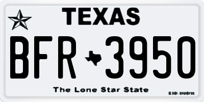 TX license plate BFR3950