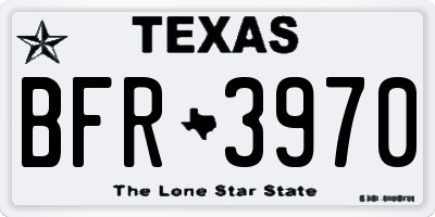 TX license plate BFR3970