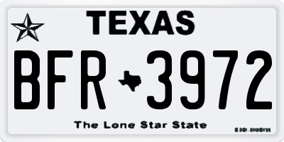 TX license plate BFR3972