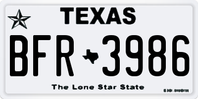 TX license plate BFR3986