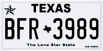 TX license plate BFR3989