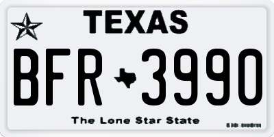 TX license plate BFR3990