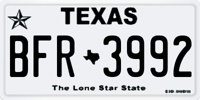 TX license plate BFR3992