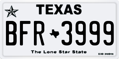 TX license plate BFR3999