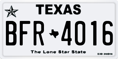 TX license plate BFR4016